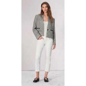 Rag Bone Dre Slim Boyfriend Jean Optic White Vintage Stretch Denim Cropped